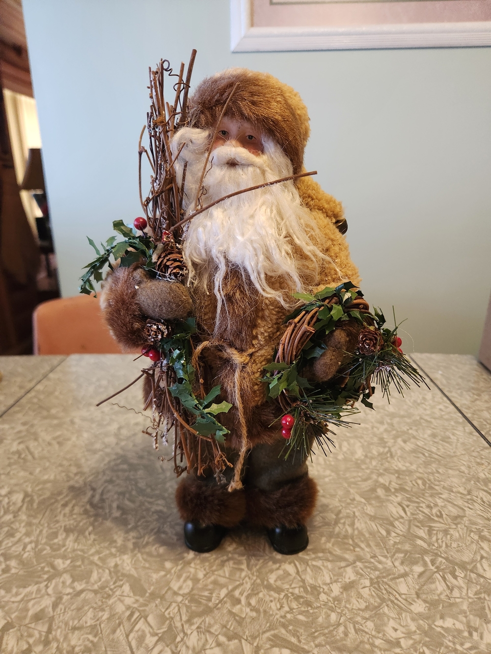 Hobby Lobby Brown and White Woodland Santa Figurine